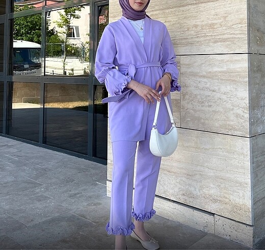 Lila tesettür takım