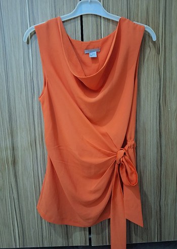 H&M Turuncu Drapeli Halter Yaka Bluz