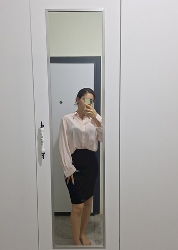Şeffaf Bej Uzun Kollu Ofis Gömleği