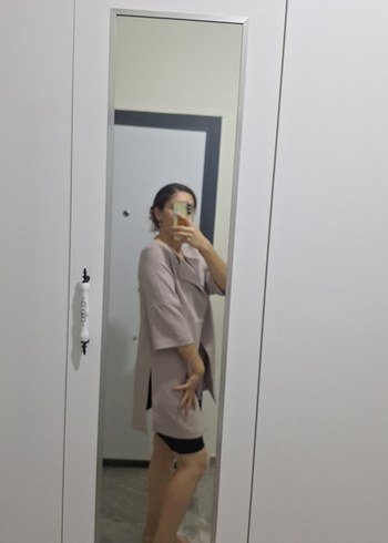 H&M Bej Şeffaf Uzun Kollu Midi Ceket