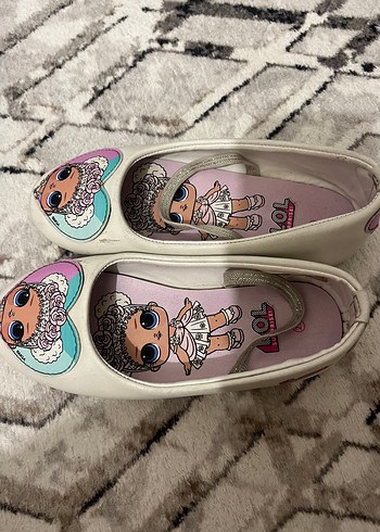 Kız Çocuk Beyaz Baskılı Bantlı Babet - Görsel 2