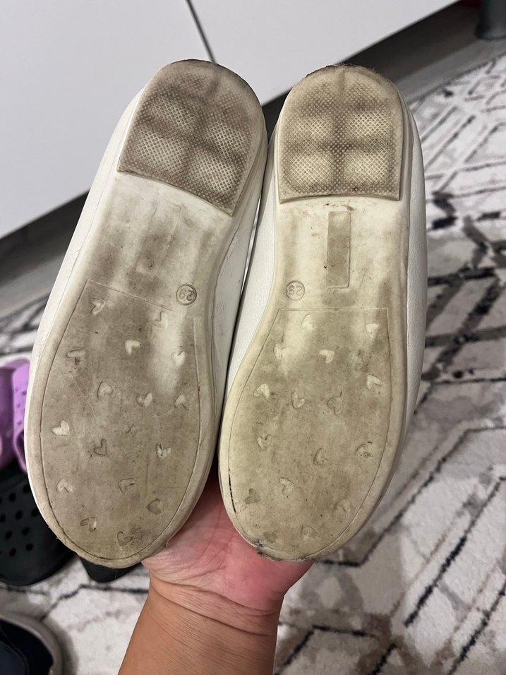 Kız Çocuk Beyaz Baskılı Bantlı Babet - Görsel 4