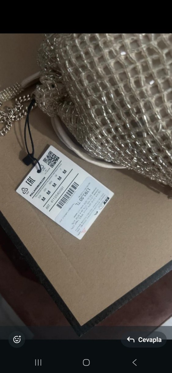 Bej Örgü Kadın Portföy Çanta - Görsel 2