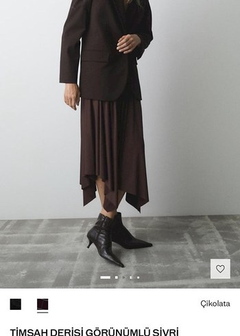 Kahverengi Süet Stiletto Topuklu Kadın Bot - Görsel 2