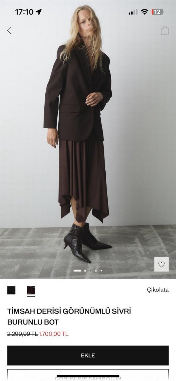 Kahverengi Süet Stiletto Topuklu Kadın Bot - Görsel 2