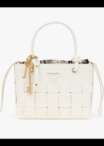 Beyaz Deri Beyaz Zincir Detaylı Kadın Çanta - Görsel 3