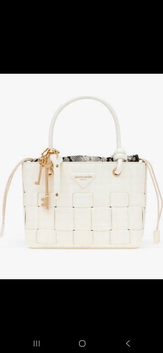 Beyaz Deri Beyaz Zincir Detaylı Kadın Çanta - Görsel 3