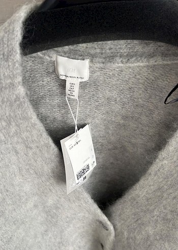 Gri V Yakalı Örgü Yün Kadın Kazak - Görsel 2