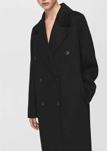 Siyah Çift Düğmeli Kaban - Görsel 4