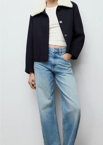 Beyaz Kürklü Kısa Kadın Ceketi - Görsel 5