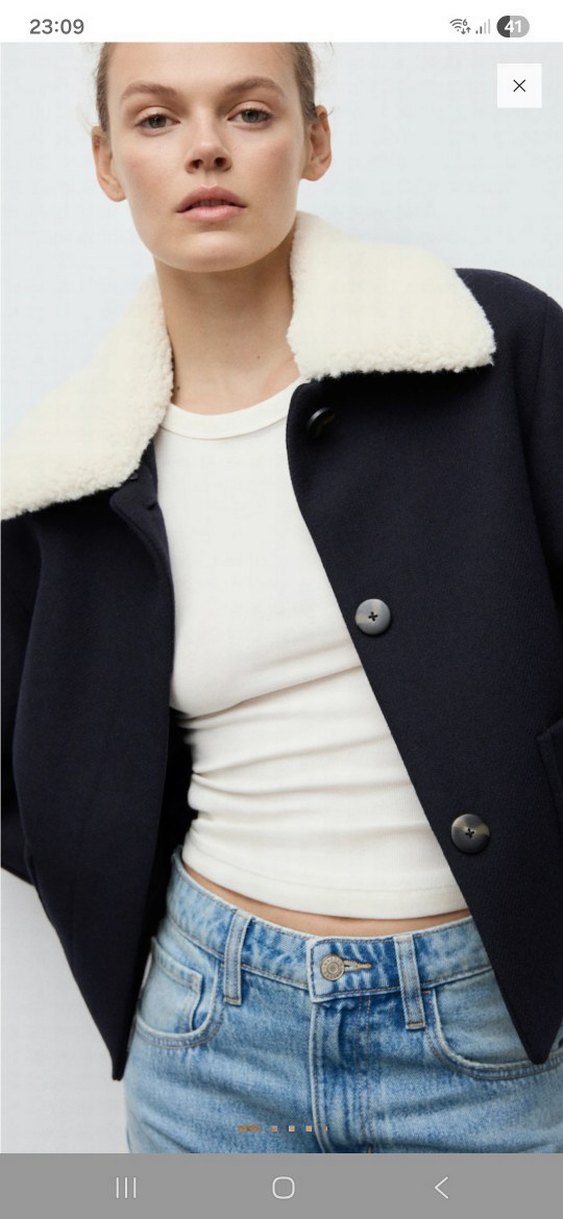 Beyaz Kürklü Kısa Kadın Ceketi - Görsel 2