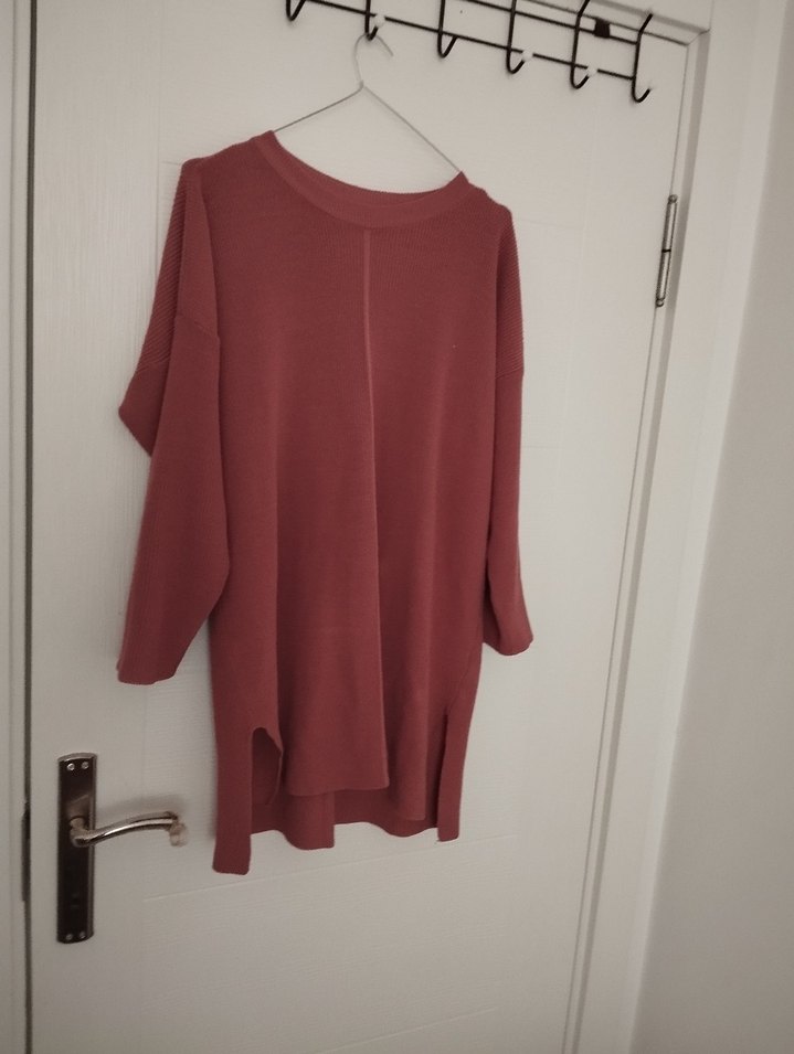 Bordo Kadın Salaş Triko Kazak - Görsel 2