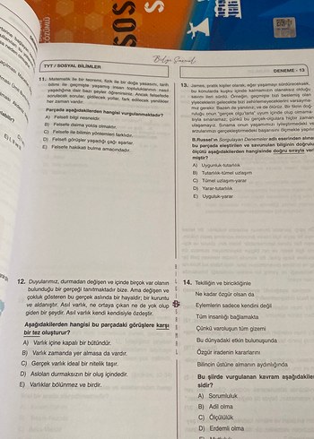  Beden TYT Sosyal Bilimler Branş Denemeleri 30x20