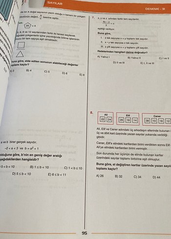  Deneme Deposu Sayılar Konu Denemeleri Kitabı
