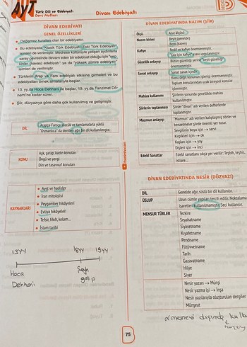  AYT Türk Dili ve Edebiyatı Ders Notları