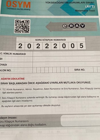  AYT Matematik Denemeleri - RAY