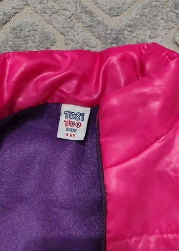 Kız Çocuk Pembe Yelek Yüksek Yakalı - Görsel 2