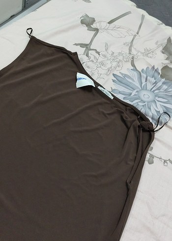 Kahverengi Drapeli Straplez Hamile Üstü - Görsel 2