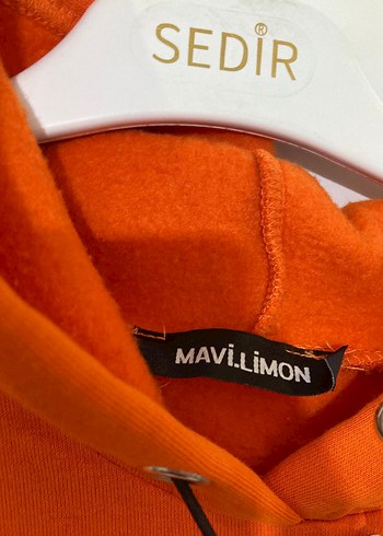 Turuncu Kapüşonlu Kısa Kollu Oversize Sweatshirt - Görsel 4