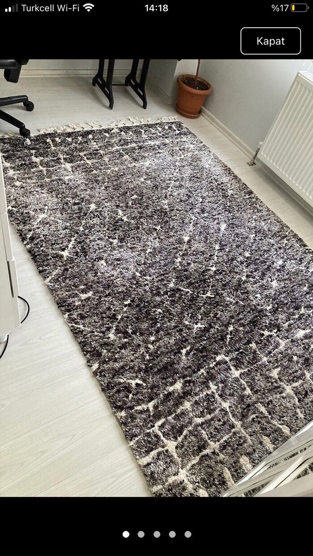 Gri Bohem Tarzı Desenli Halı - Görsel 3