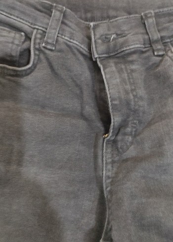 Siyah Bağcıklı Regular Fit Denim Pantolon - Görsel 3