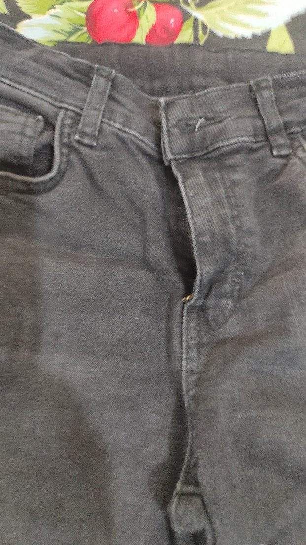 Siyah Bağcıklı Regular Fit Denim Pantolon - Görsel 3