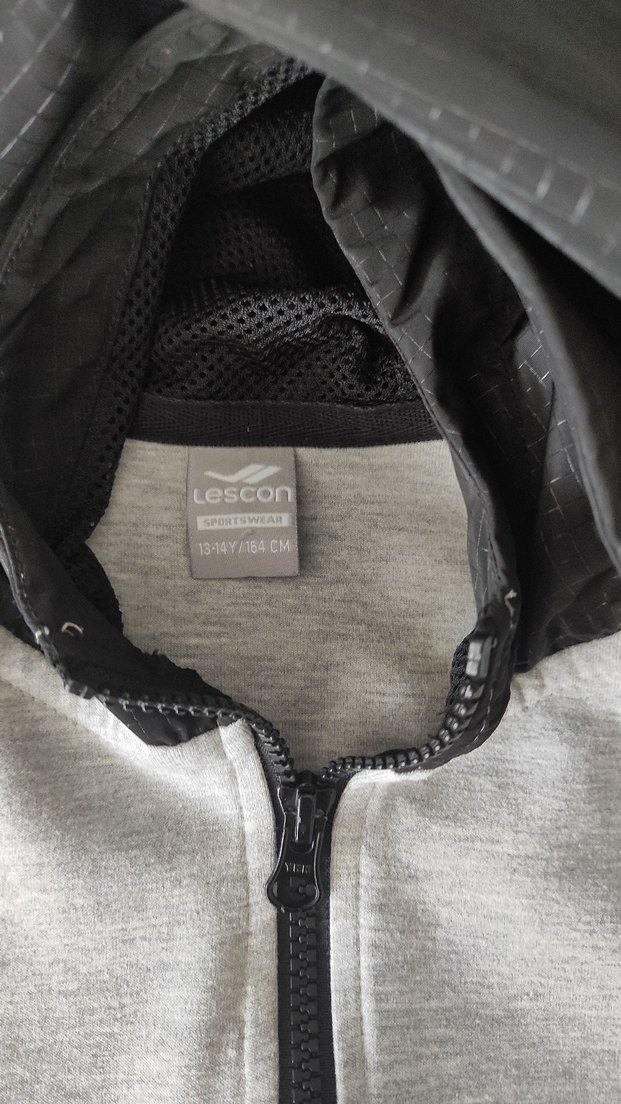 Gri Kapüşonlu Fermuarlı Erkek Sweatshirt - Görsel 2