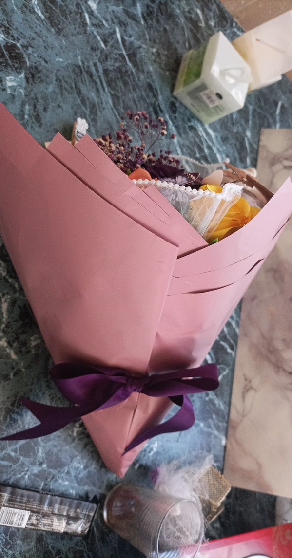 Çok Renkli Gotik Çiçek Buketi ve Ayıcık - Görsel 5