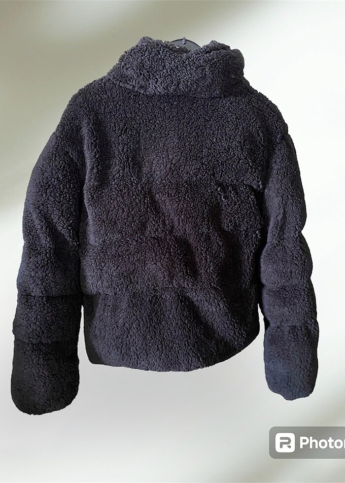 Siyah peluş ceket - Görsel 3