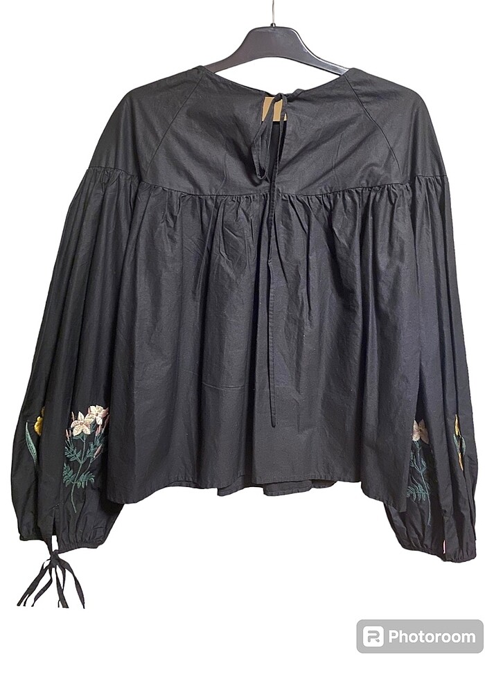 Çiçek kol detaylı zara gömlek - Görsel 4