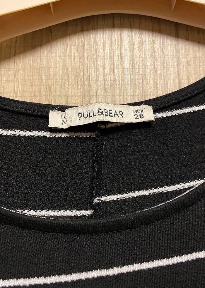 Pull and bear çizgili elbise - Görsel 2