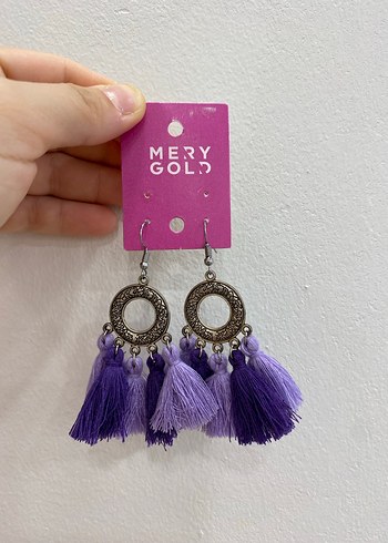 Accessorize Mor Püsküllü Mini Bohem Küpe