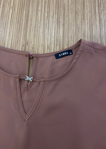 Açık kahve V Yaka Kolsuz Hamile Bluzu