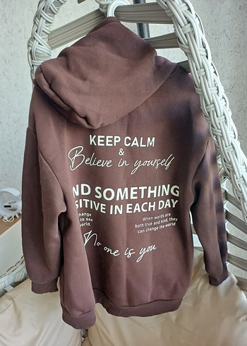 Defacto Defacto Kadın Kahverengi Kapüşonlu Salaş Sweatshirt