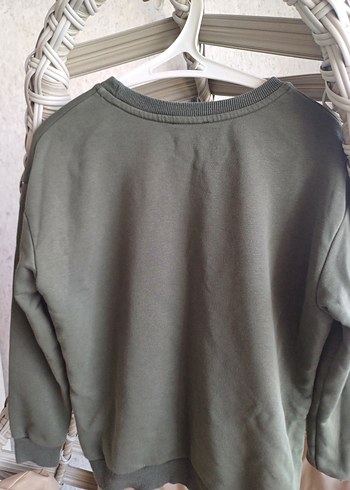 Standart Beden Beden Gri Baskılı Kız Sweatshirt Uzun Kollu XS