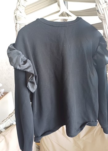 LC Waikiki Uzun Kollu Siyah Kız Bluzu