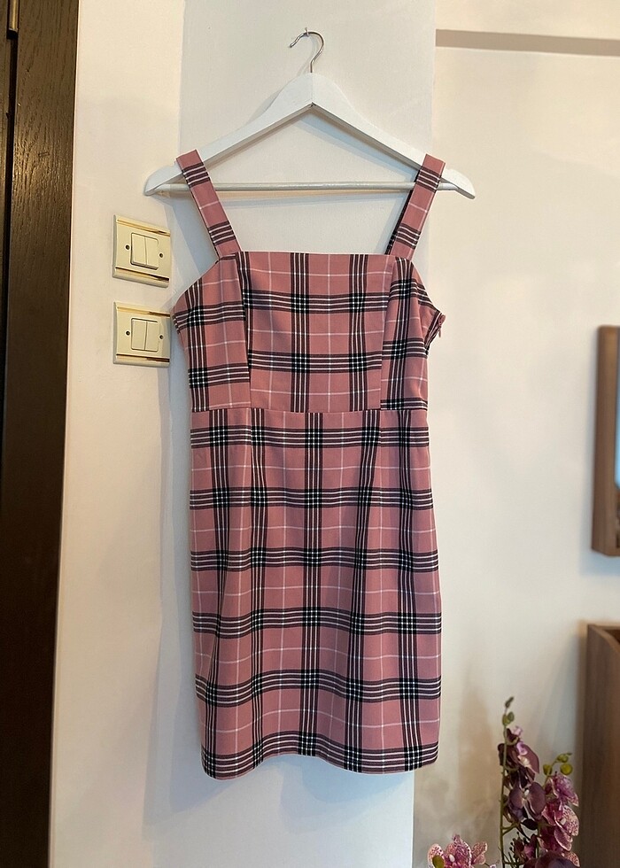 H&M Pembe Siyah Çizgili Elbise - Görsel 3