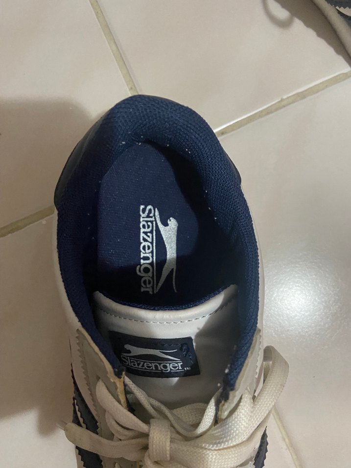 Gri Çizgili Beyaz Kadın Spor Ayakkabı - Görsel 5