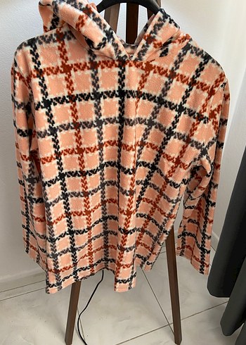 Kadın Kapüşonlu Pastel Kahverengi Batik Sweatshirt - Görsel 2