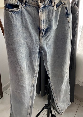 Tokalı Bol Kesim Midi Kadın Kot Pantolon - Görsel 2