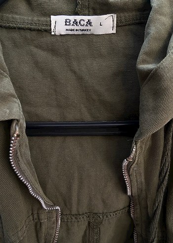 Kadın Haki Kapüşonlu Keten Ceket - Görsel 3