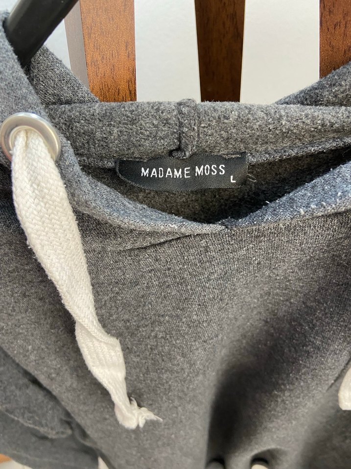 Gri Kapüşonlu Kadın Sweatshirt - Görsel 3