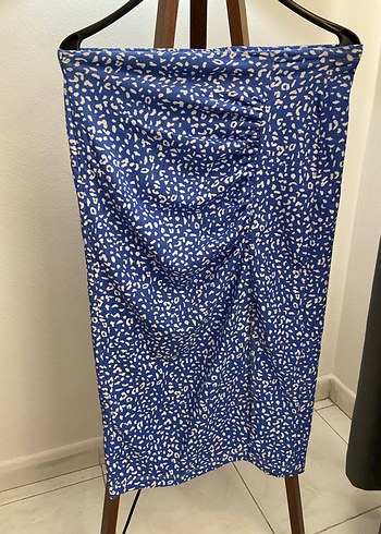 Mavi Drapeli Midi Etek - Görsel 2