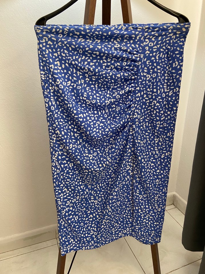 Mavi Drapeli Midi Etek - Görsel 2