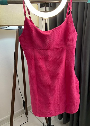 Pembe Askılı Mini Elbise - Görsel 2