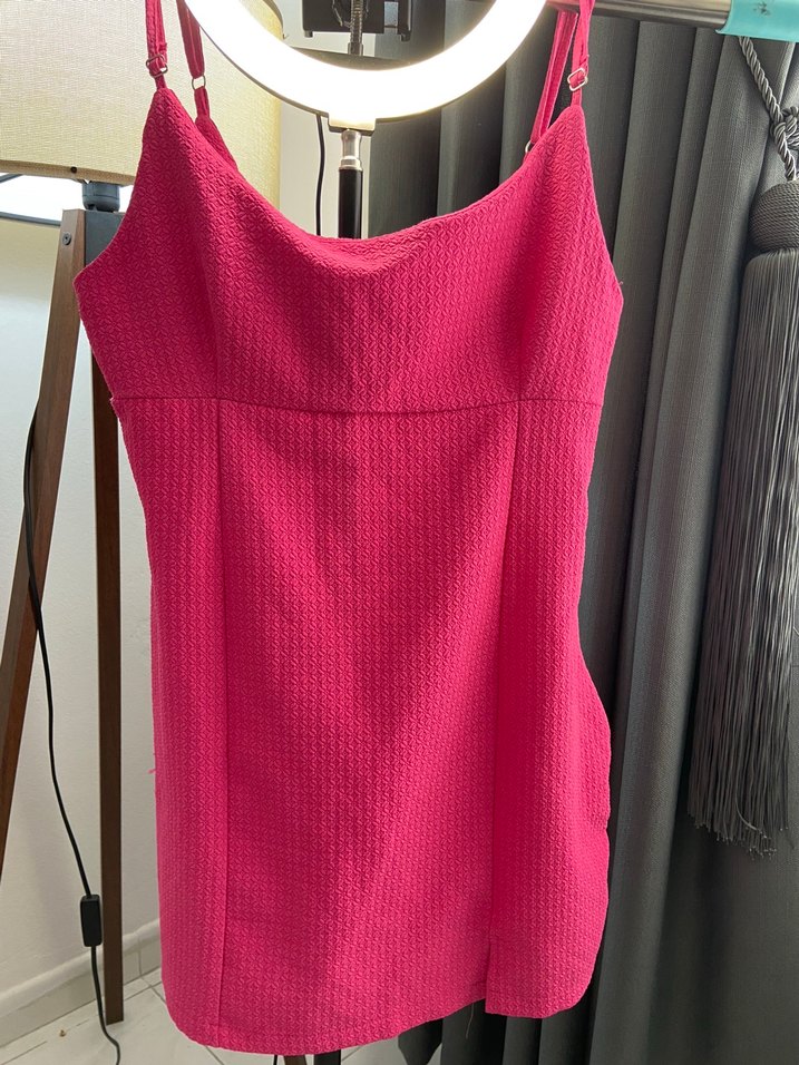 Pembe Askılı Mini Elbise - Görsel 3