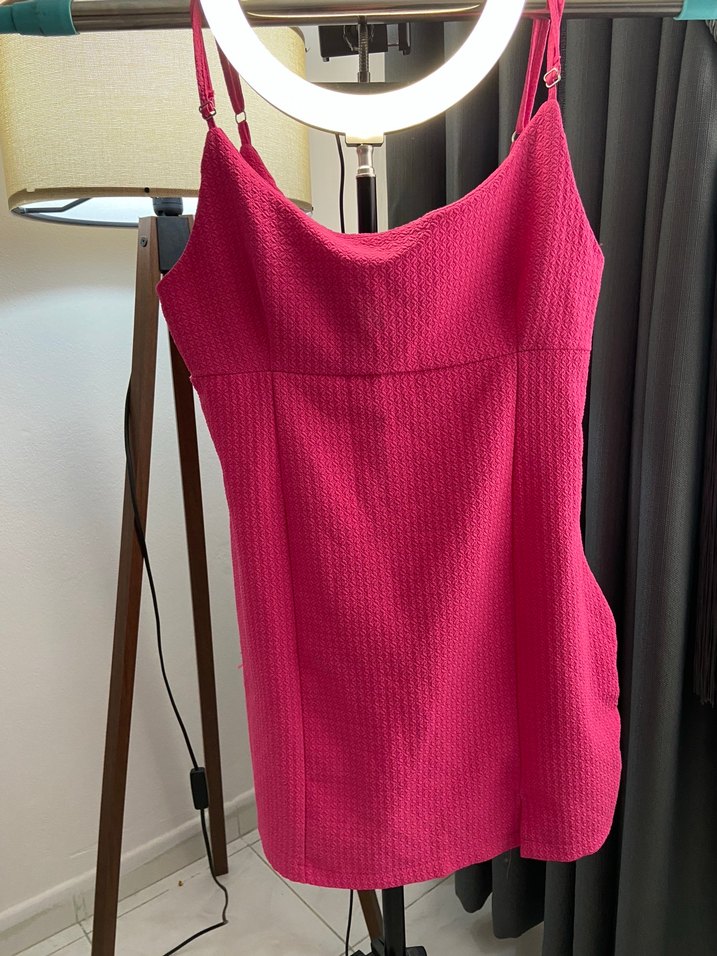 Pembe Askılı Mini Elbise - Görsel 2