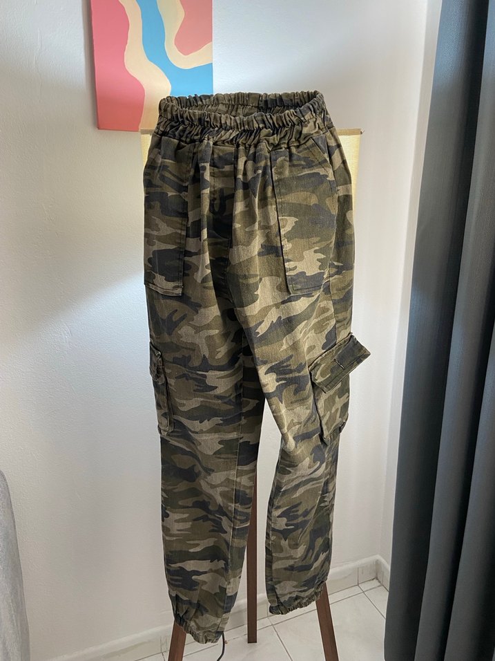 Kadın Kamuflaj Desenli Bel Detaylı Pantolon - Görsel 2