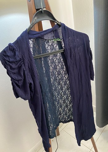 Linen Midi Kadın Lacivert Bohem Hırka - Görsel 2