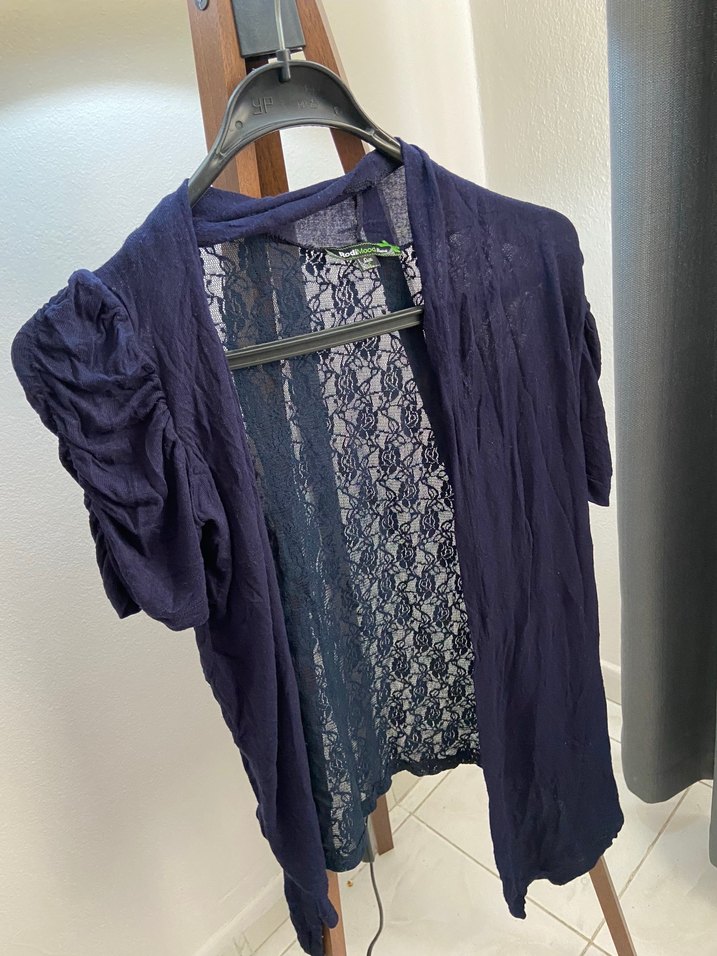 Linen Midi Kadın Lacivert Bohem Hırka - Görsel 2